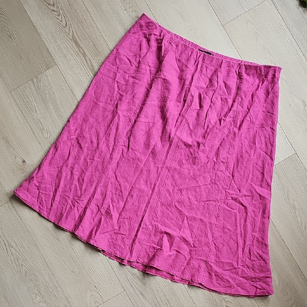 BM Collection Linen Blend‎ Midi Skirt XL